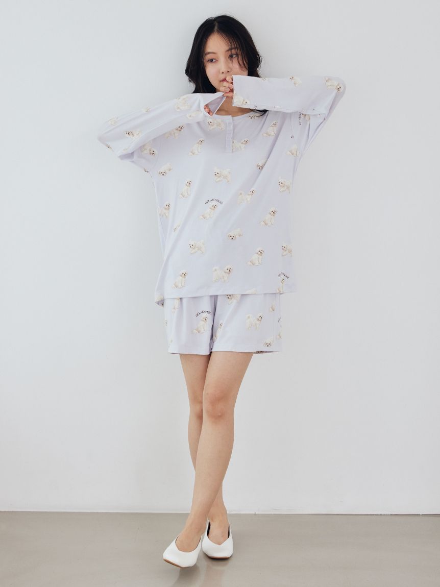 接触冷感】【UVカット】お散歩ドッグ柄ショートパンツ(ショートパンツ