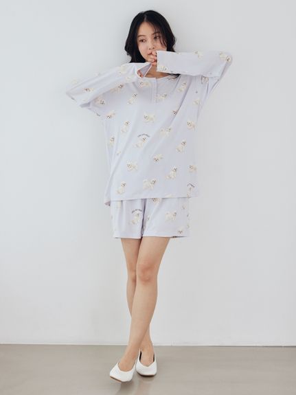 接触冷感】【UVカット】お散歩ドッグ柄ショートパンツ(ショートパンツ