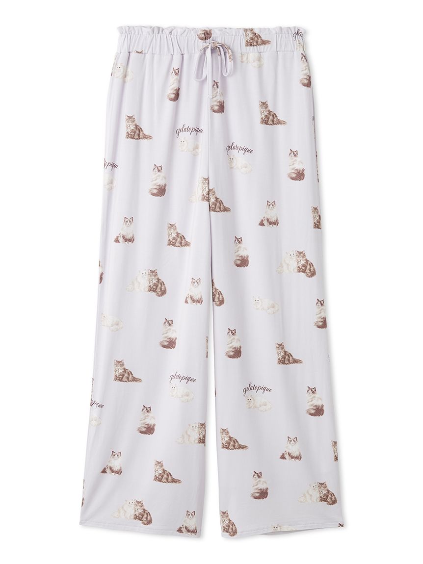キャット柄ロングパンツ(ロングパンツ)｜ルームウェア・パジャマ通販の