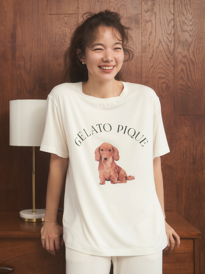 DOG柄ワンポイントTシャツ(OWHT-F)