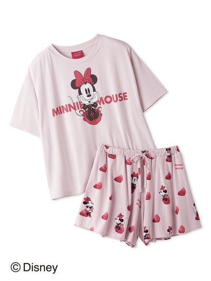 【販路限定商品】 Minnie/ワンポイントTシャツ＆ショートパンツセット(PNK-F)