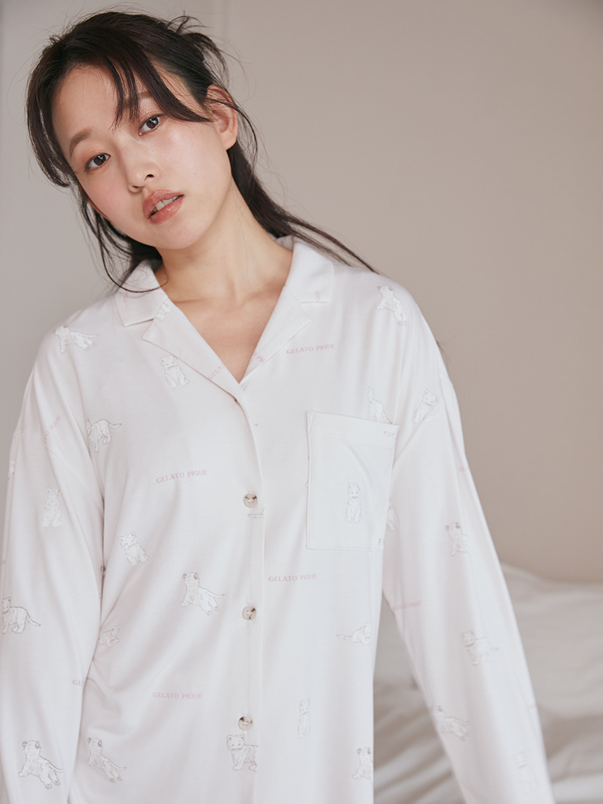 【ONLINE限定】ホワイトタイガー柄シャツ(PNK-F)