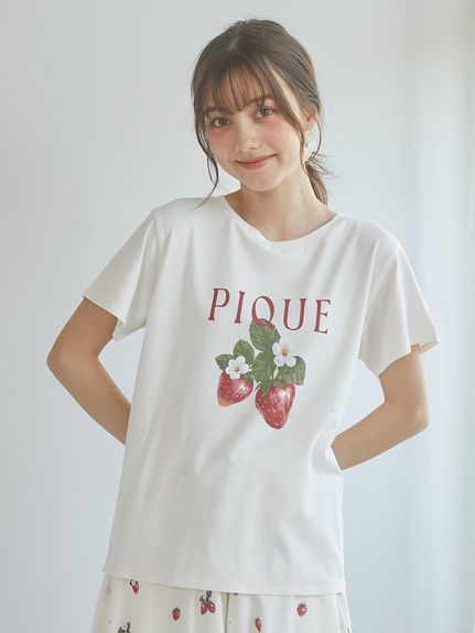 いちごワンポイントTシャツ