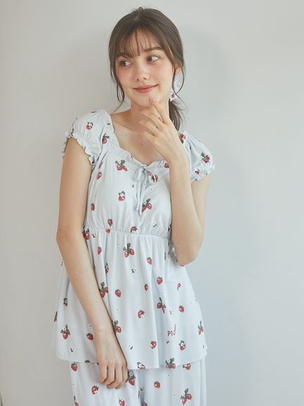 いちご柄カップインフリルプルオーバー