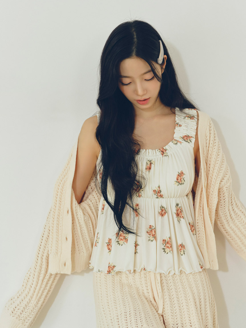 信頼も高い 花柄カップインフリルタンクトップ(キャミソール)｜ルームウェア 服＆ファッション小物