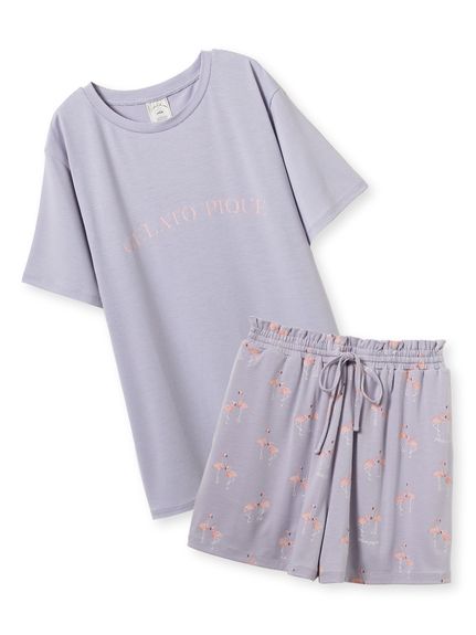 接触冷感】モチーフ4柄ワンポイントTシャツ&ショートパンツ