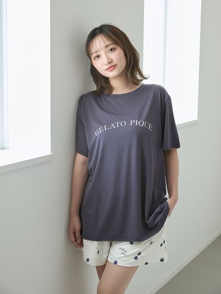 【返品交換不可】 接触冷感】モチーフ4柄ワンポイントTシャツ&ショートパンツ ルームウェア・パジャマ