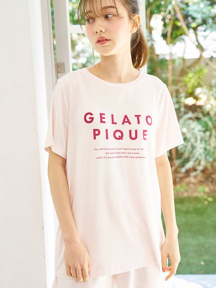 接触冷感】COOLレーヨンロゴTシャツ(カットソー・Tシャツ