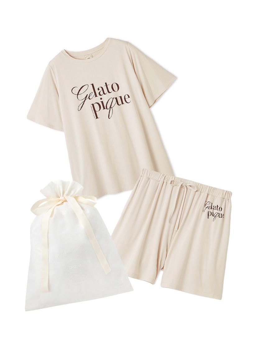 ラッピング済み】【接触冷感】レーヨンロゴTシャツ&ショート