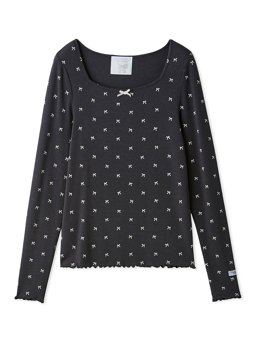 針抜きリボン柄プルオーバー(カットソー・Tシャツ)｜ルームウェア