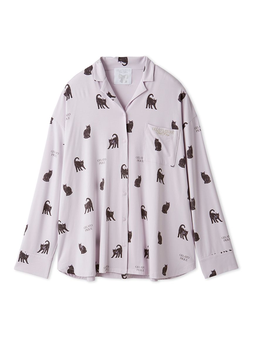 CAT総柄シャツ(シャツ)｜ルームウェア・パジャマ通販のgelatopique