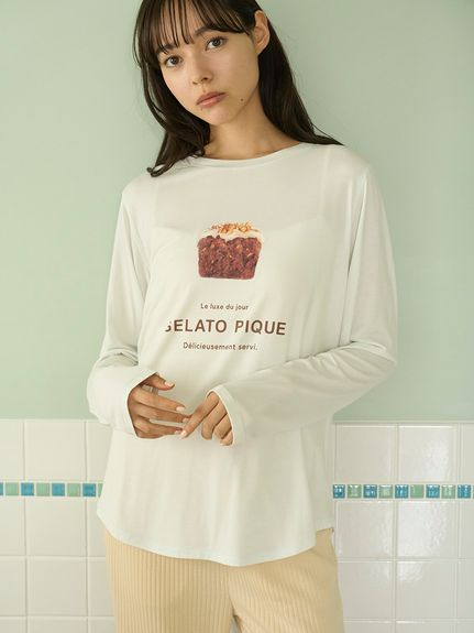 ジェラートピケ　長袖　カットソー WILDSIDE】【UNISEX】ベアモチーフロングTシャツ(トップス
