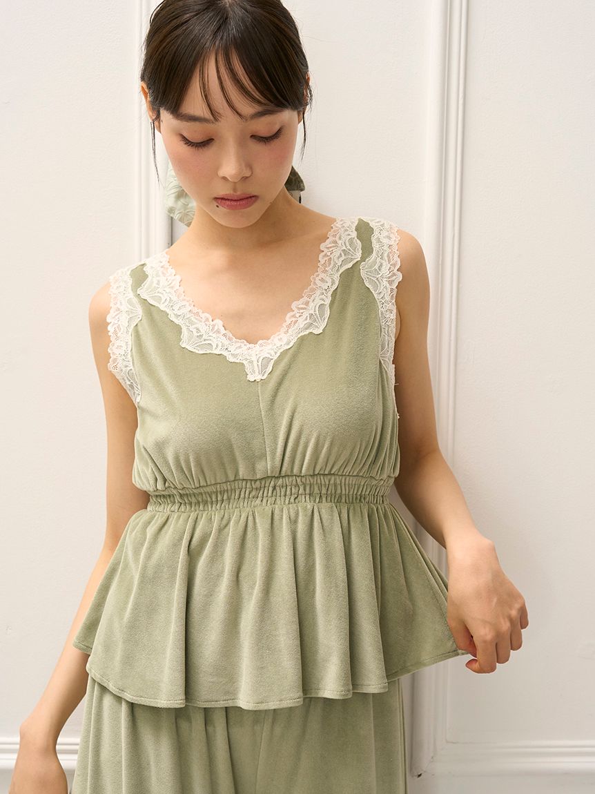 ジェラートピケⅹミュシャ スターレースキャミソール＆ショートパンツ ジェラートピケⅹミュシャ スターレースキャミソール＆ショート