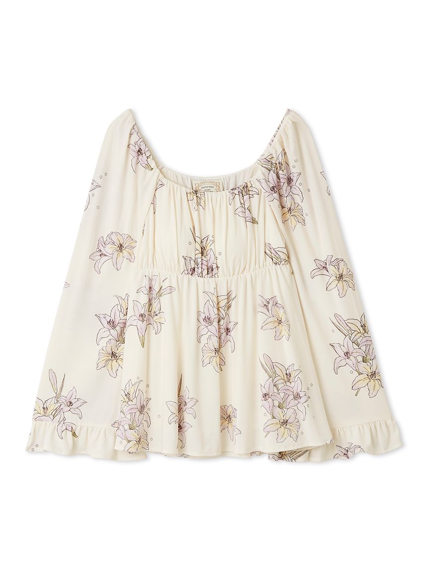 MUCHA】リリー柄カップインプルオーバー(カットソー・Tシャツ)｜ルーム