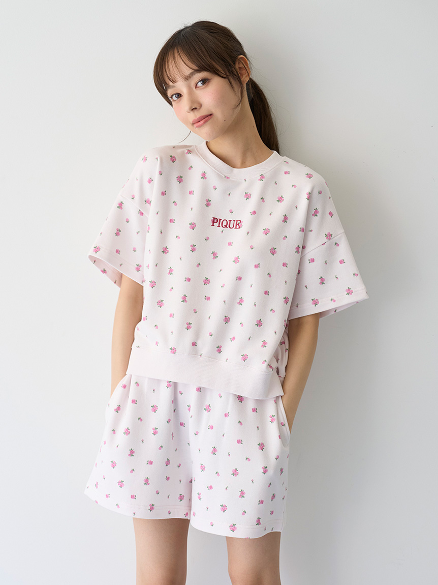 ジェラートピケ　プルオーバーショートパンツセット gelato pique（ジェラートピケ）の「リブロゴジャガードプル