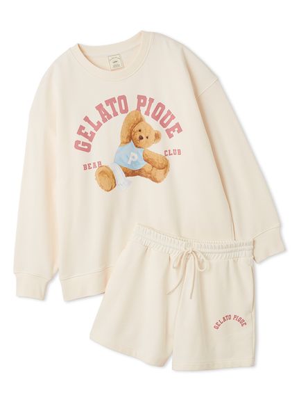 裏毛 ジェラートピケ プルオーバー ショートパンツ スウェット スエット 上下 ONLINE限定】スポーティーベア裏毛プルオーバー＆裏毛ショート