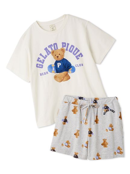ジェラートピケ【ミッフィー】Tシャツ&ショートパンツ ジェラートピケ ジェラピケ ミッフィー グレー 接触冷感