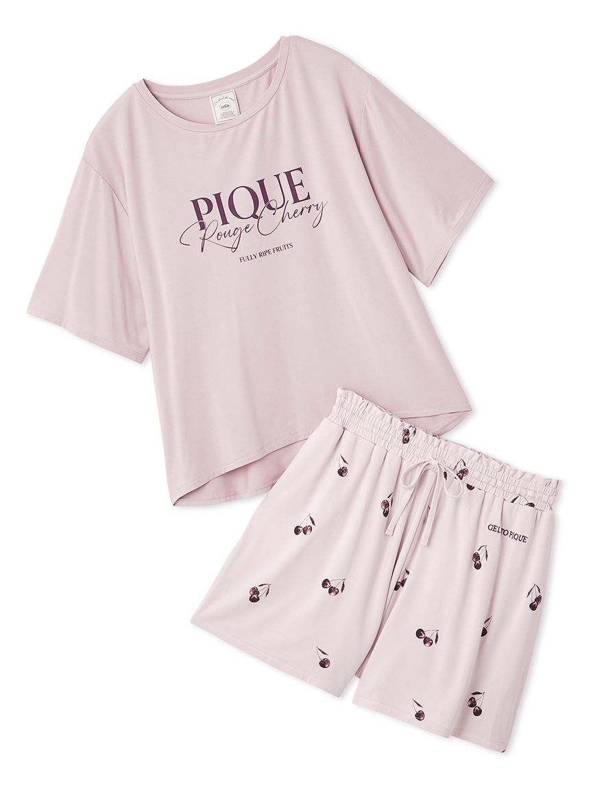 ONLINE限定】ルージュチェリーレーヨンロゴTシャツ＆ショート