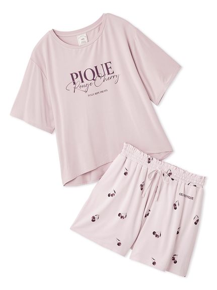 ONLINE限定】ルージュチェリーレーヨンロゴTシャツ＆ショート