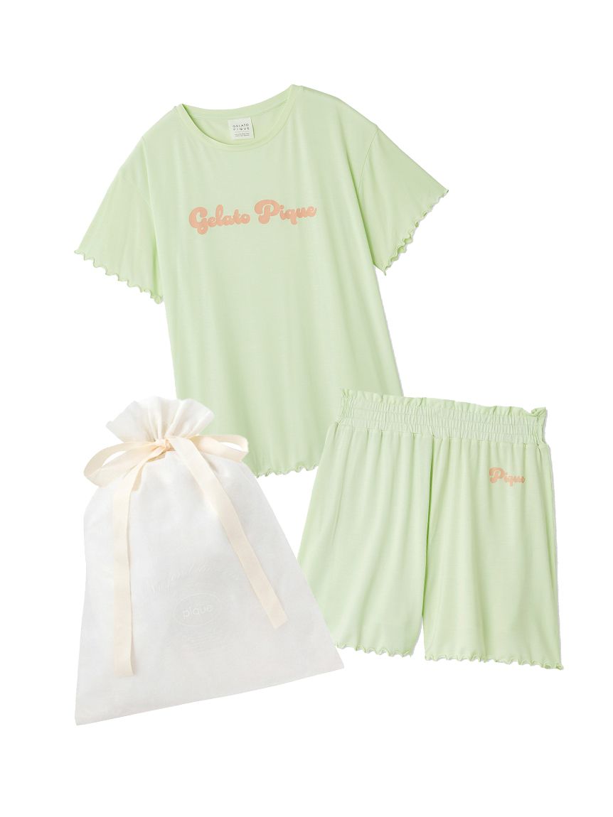 【ラッピング済み】アイスクリームワンポイントTシャツ＆ショートパンツSET ジェラートピケ gelato pique 【ラッピング済み】アイスクリーム