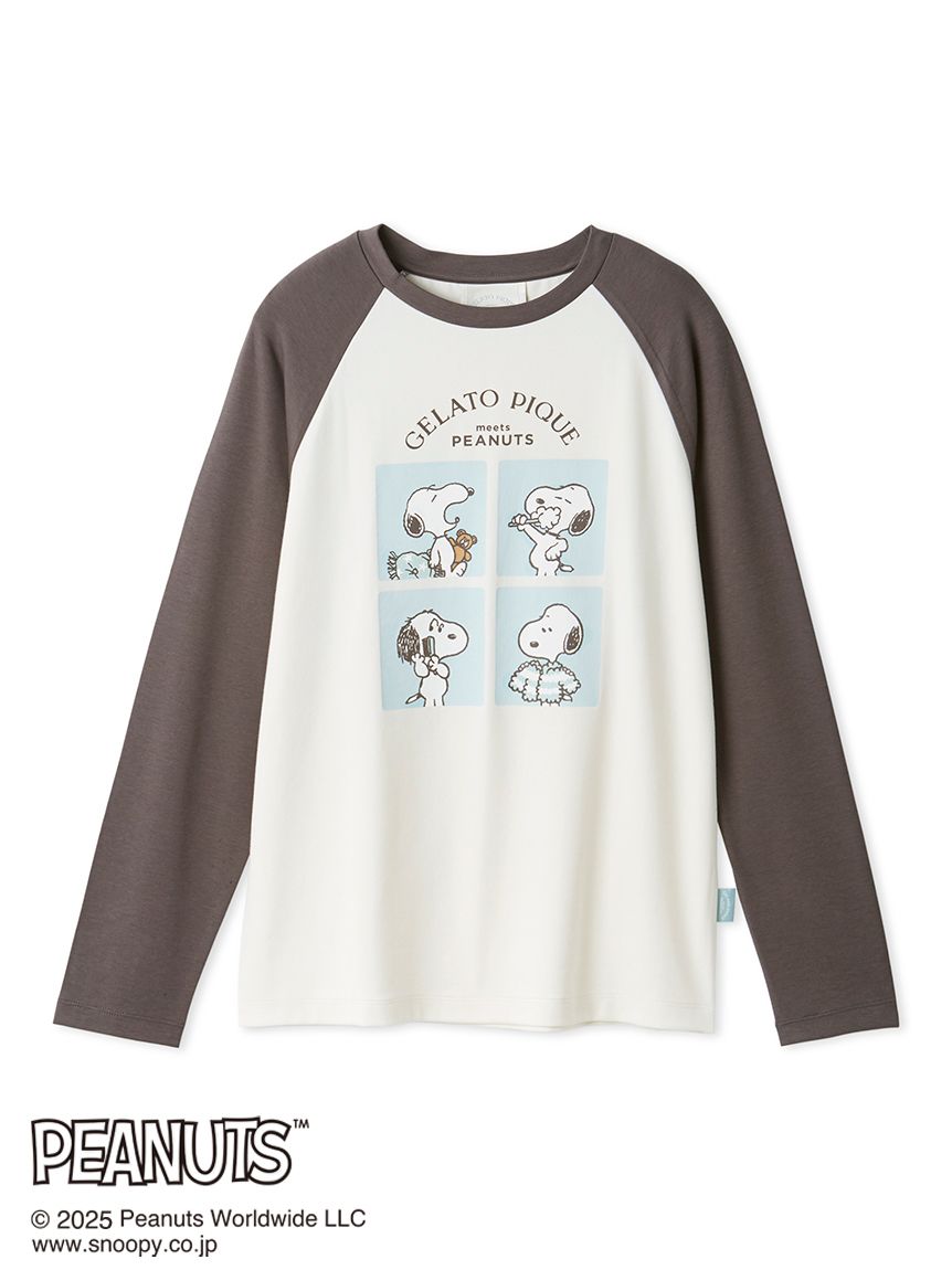 新品☆gelato pique【PEANUTS】Tシャツ＆ロングパンツ セット PEANUTS】オリジナルアート ワンポイントロンT(カットソー・Tシャツ