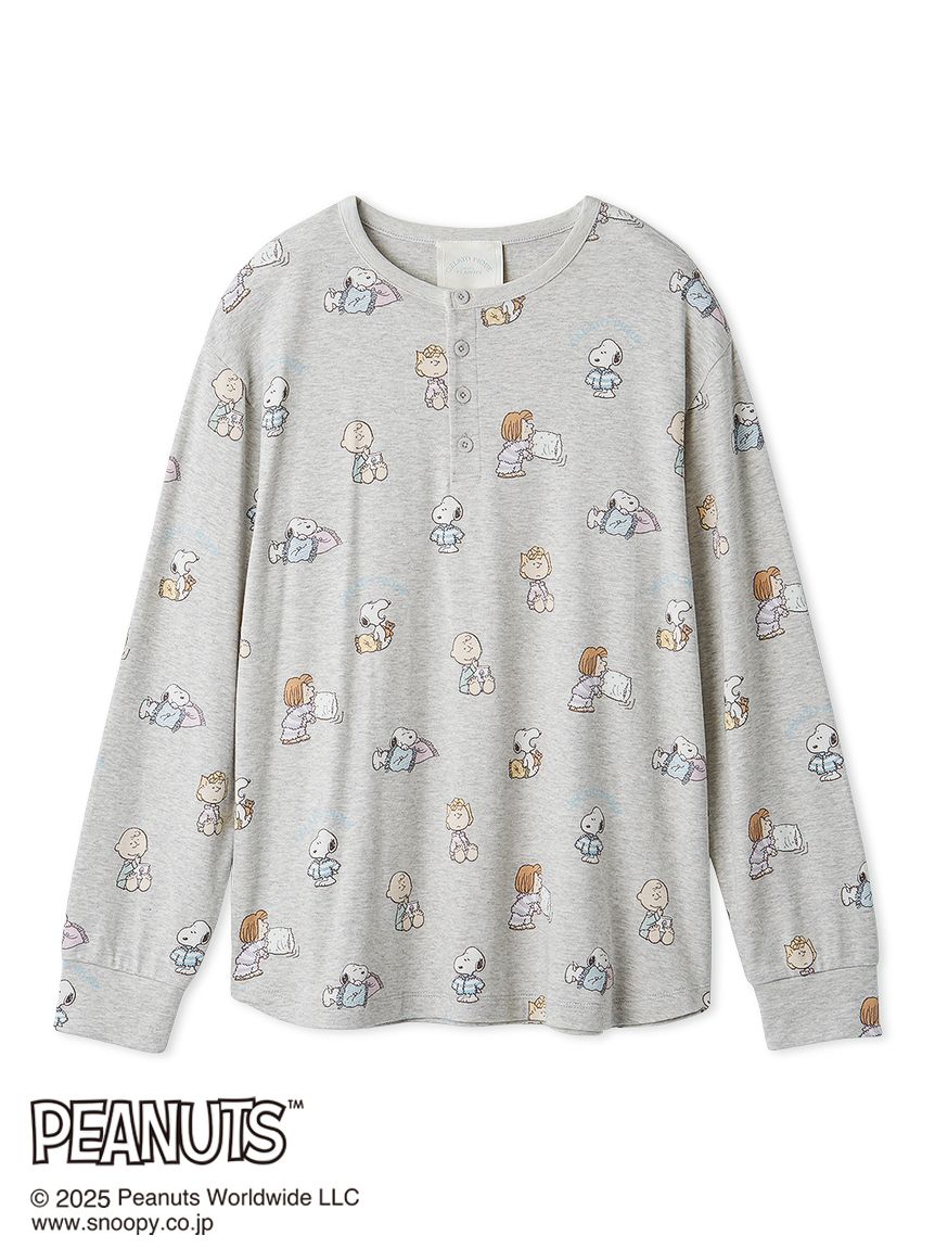 新品完売ジェラートピケレディースPEANUTSオリジナルアート総柄ロングTシャツ PEANUTS】オリジナルアート 総柄プルオーバー(カットソー・Tシャツ