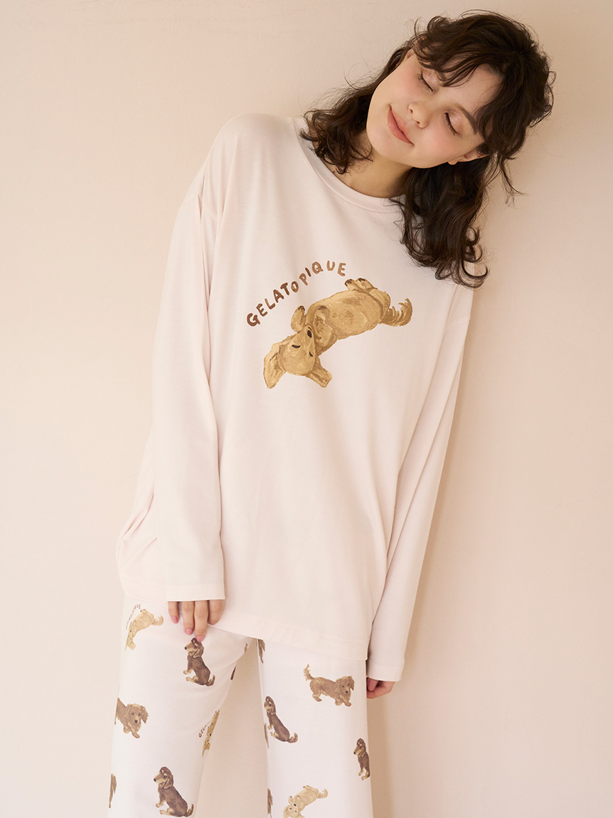 ONLINE限定】DOGワンポイントロンT(カットソー・Tシャツ)｜ルーム