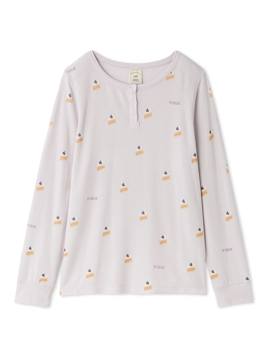 モチーフ3柄ワッフルロンT(カットソー・Tシャツ)｜ルームウェア