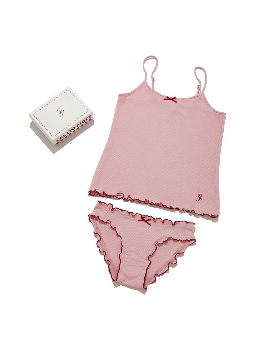 BOX付きリブキャミソール&ショーツセット(キャミソール)｜ルームウェア