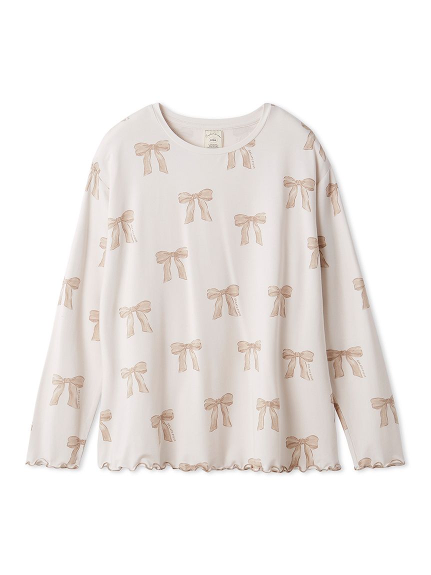 リボン柄ロンT(カットソー・Tシャツ)｜ルームウェア・パジャマ通販の