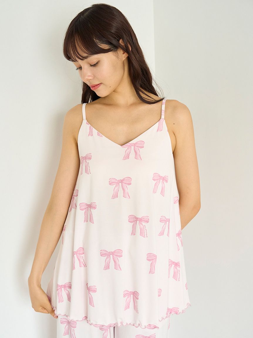 リボン柄カップインキャミソール(キャミソール)｜ルームウェア