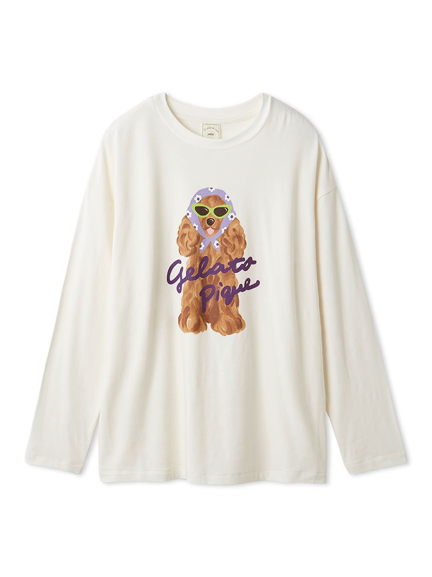 スカーフDOGワンポイントロンT(カットソー・Tシャツ)｜ルームウェア