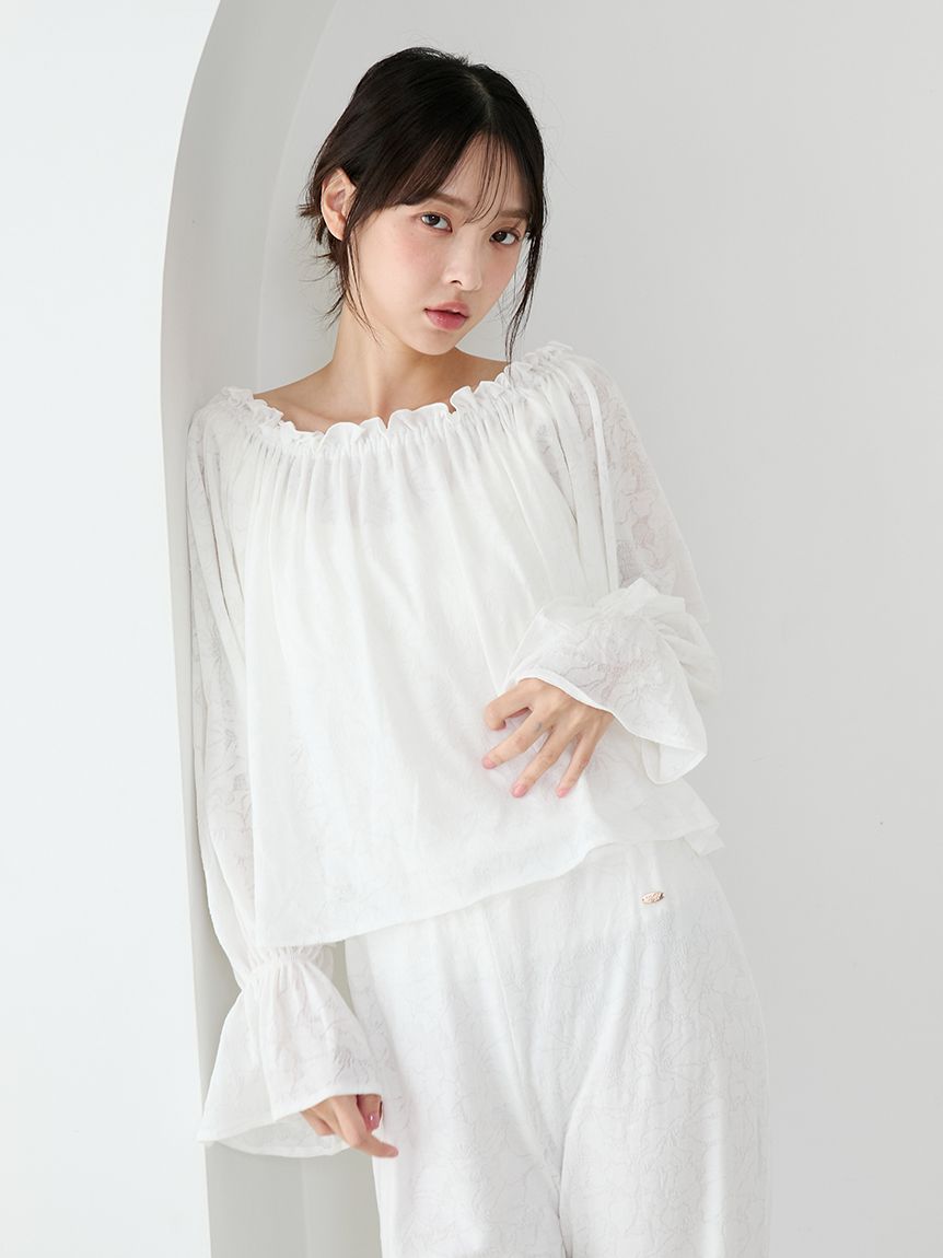 【うっち】gelato pique さくらレーシージャガードプルオーバー さくらレーシージャガードプルオーバー(カットソー・Tシャツ)｜ルーム