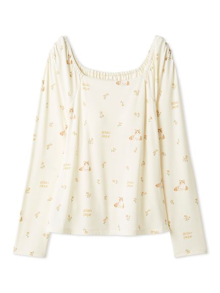 フラワーキャット柄カップインプルオーバー(カットソー・Tシャツ