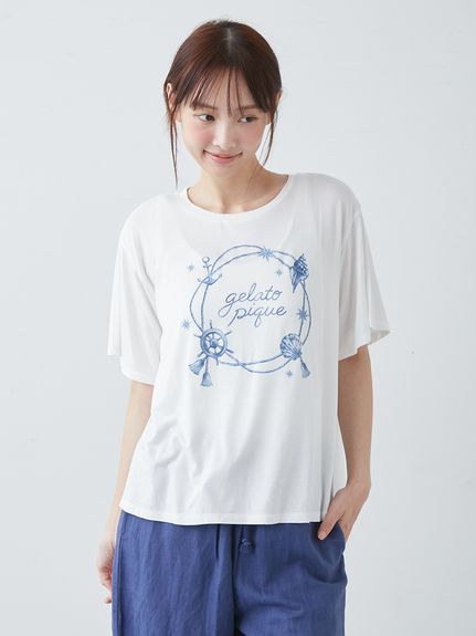 接触冷感】マリンワンポイントTシャツ(カットソー・Tシャツ)｜ルーム