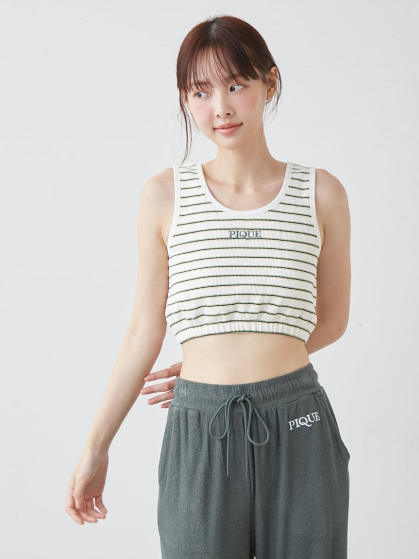 cotton cupro waffle camisole ワッフルキャミソール LAFUKU/ラフク】カップ付きワッフルキャミソール&フレアパンツルーム