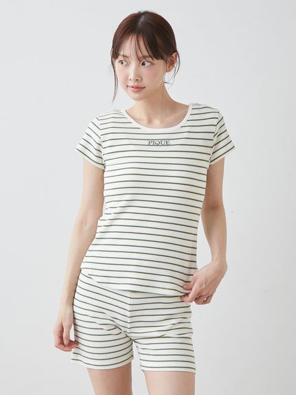 gelato pique ジェラートピケ ボーダー パジャマ ルームウェア 上下 gelato pique（ジェラートピケ） パジャマ ルームウェア 「UNISEX