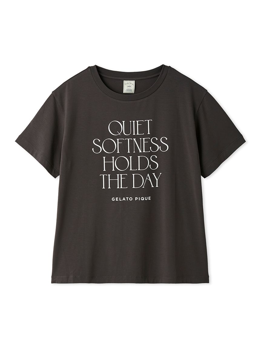 接触冷感】レーヨンロゴTシャツ(カットソー・Tシャツ)｜ルームウェア