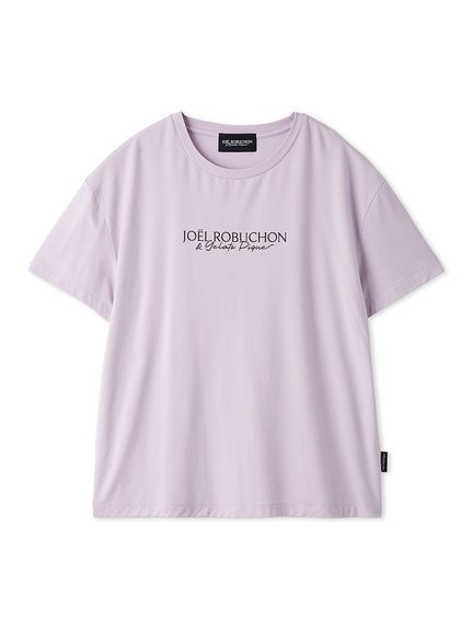 新品未開封⭐︎レーヨンロゴ上下セット パープル ジェラートピケ　ジェラピケ gelato pique（ジェラートピケ） レーヨンロゴTシャツ&ボーダーロング
