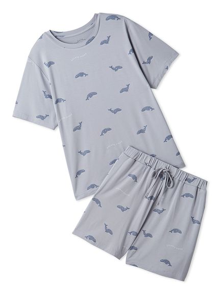 接触冷感】サマーモチーフ4柄Tシャツ&ショートパンツセット(ショート