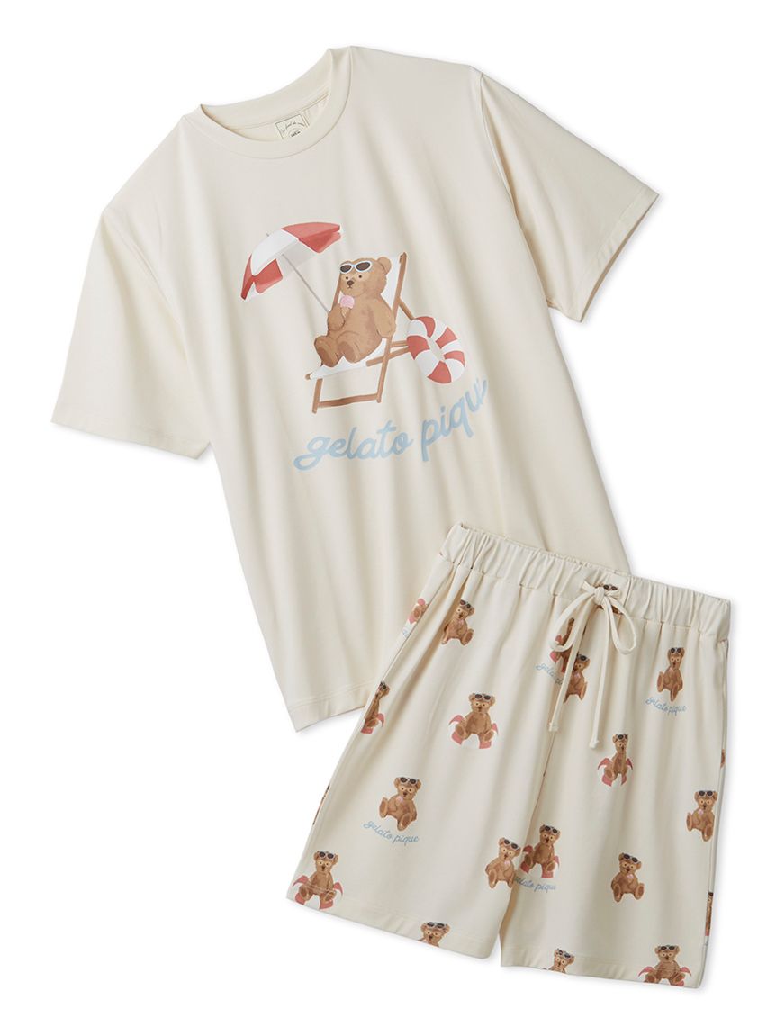ONLINE限定】【接触冷感】サマーベア柄ワンポイントTシャツ&ショート