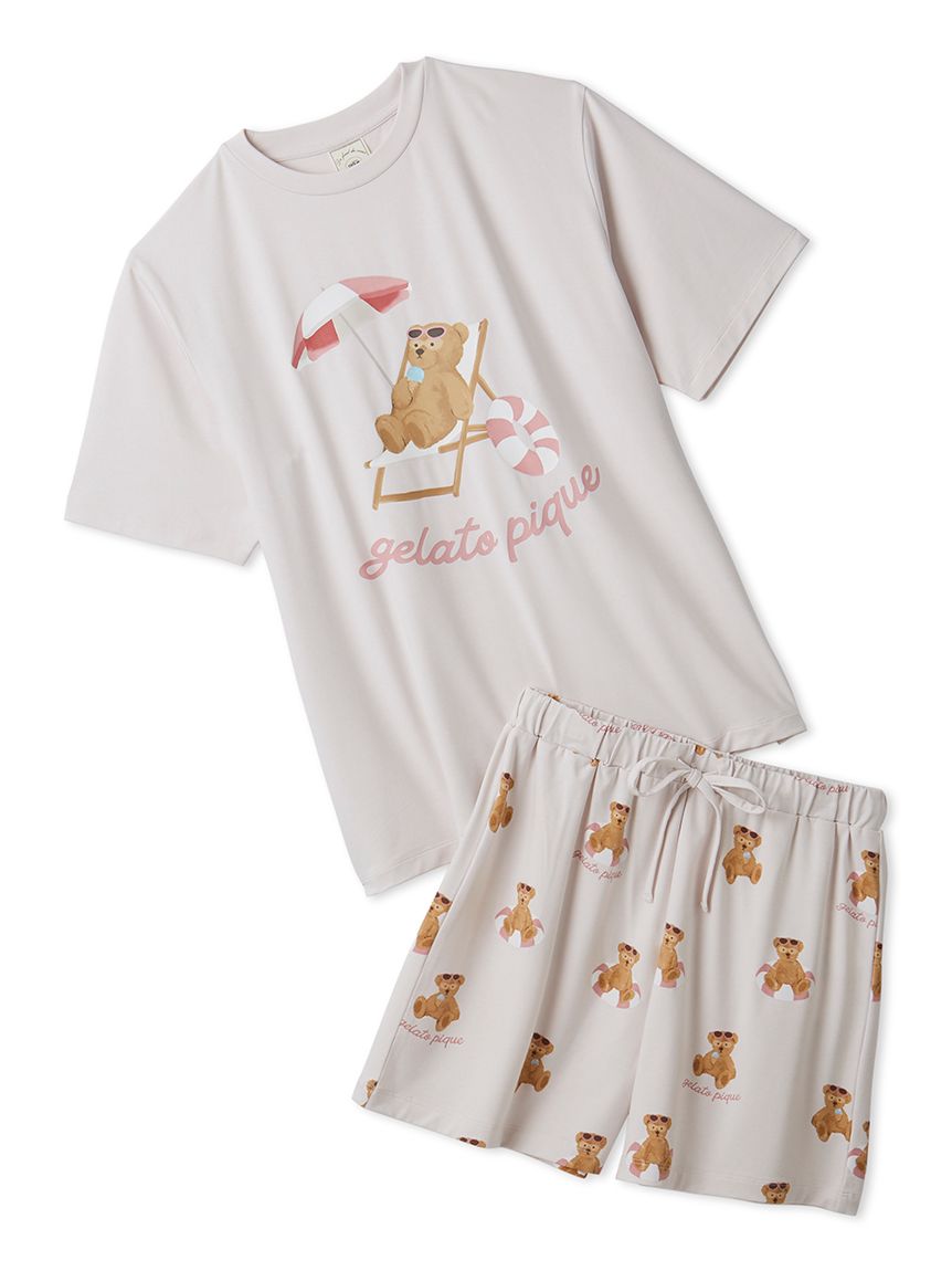 ジェラートピケ♡スポーティーベアワンポイントTシャツ＆総柄ショートパンツセット Amazon | [ジェラート ピケ] 【EC限定】ベアワンポイントTシャツ