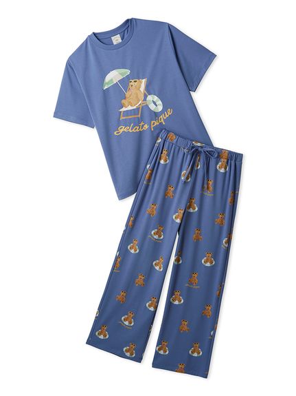 ONLINE限定】【接触冷感】サマーベア柄ワンポイントTシャツ&ロング