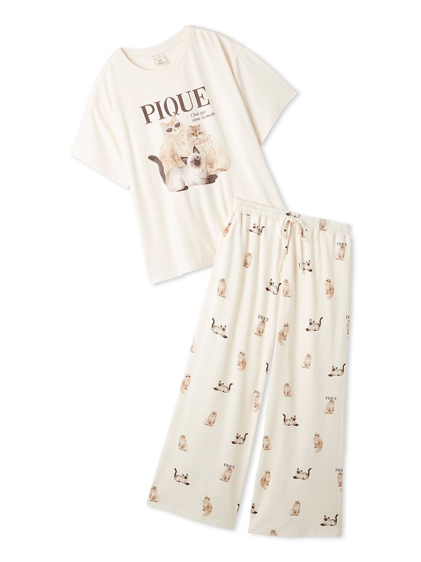ONLINE限定】【接触冷感】ファッションCATS&DOGS ワンポイントTシャツ