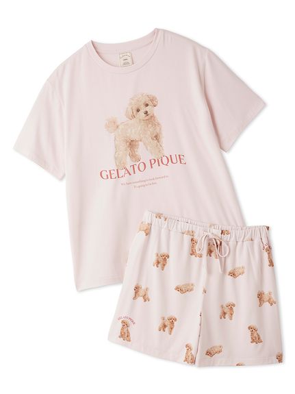 ONLINE限定】【接触冷感】【UVカット】お散歩ドッグワンポイントT