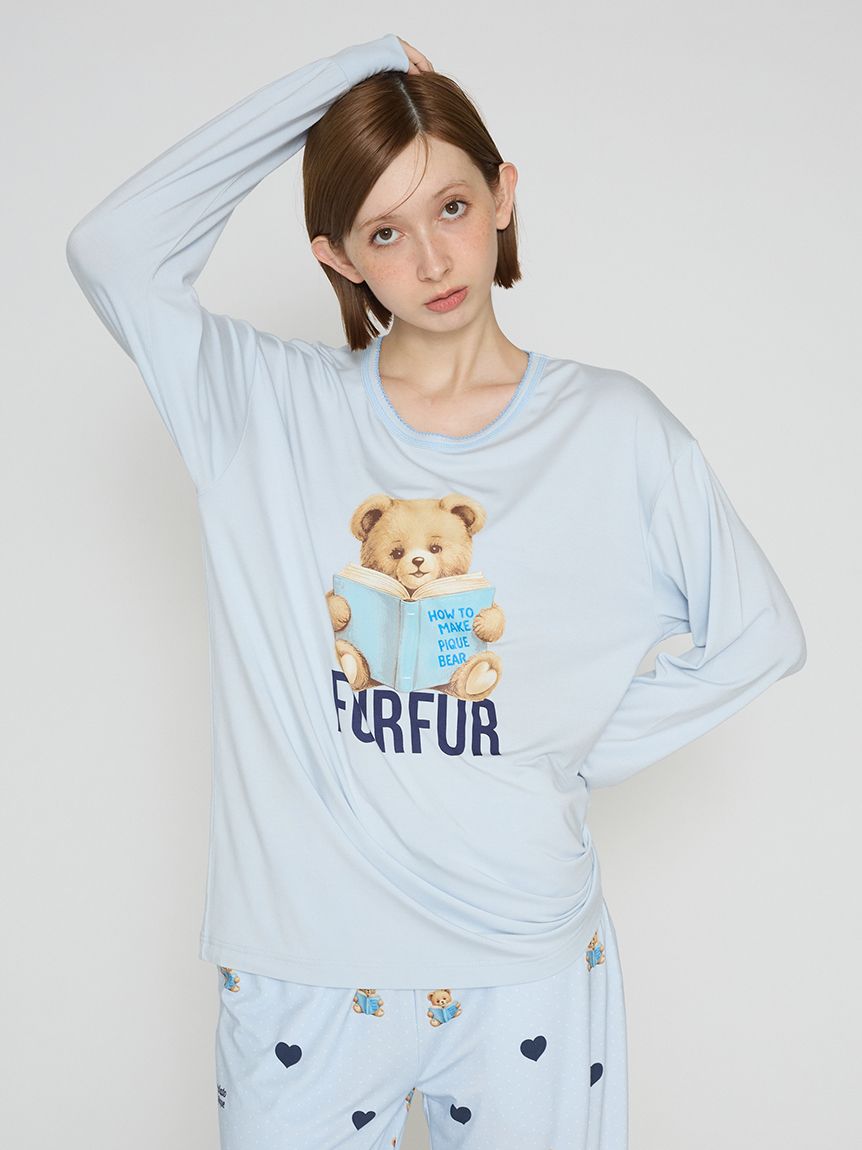 FURFUR×gelato pique】ベアプリントロングスリーブTシャツ(カットソー