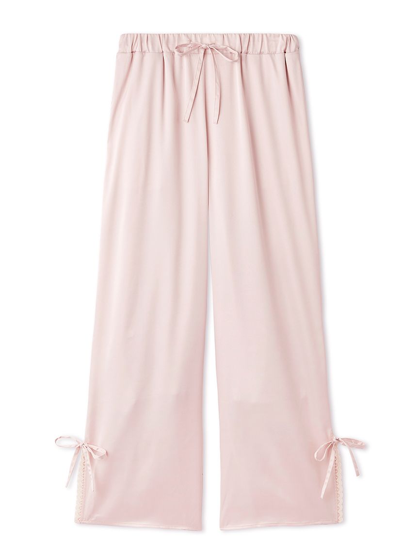 レースサテンロングパンツ(ロングパンツ)｜ルームウェア・パジャマ通販