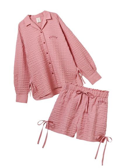 【ONLINE限定】リボンシャツ&ショートパンツセット(PNK-F)