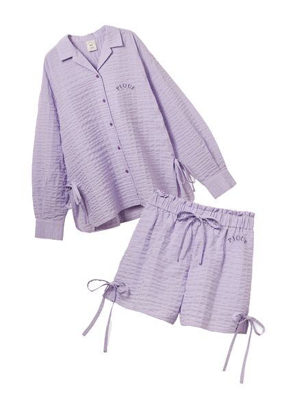 【ONLINE限定】リボンシャツ&ショートパンツセット(LAV-F)