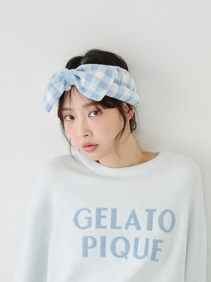 WhiteDay】チェック柄ヘアバンド(ヘアアクセサリー)｜ルームウェア